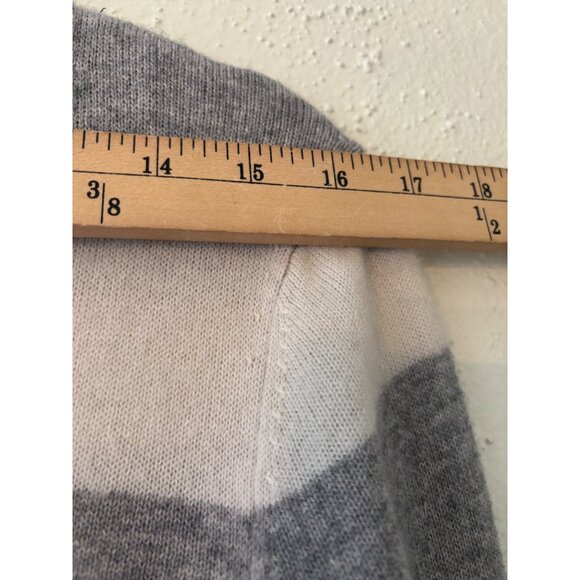 Amicale 100% Cashmere Ombre Striped V-Neck Sweater Soft Luxe Gradient Knit M - Picture 5 of 7